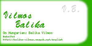 vilmos balika business card